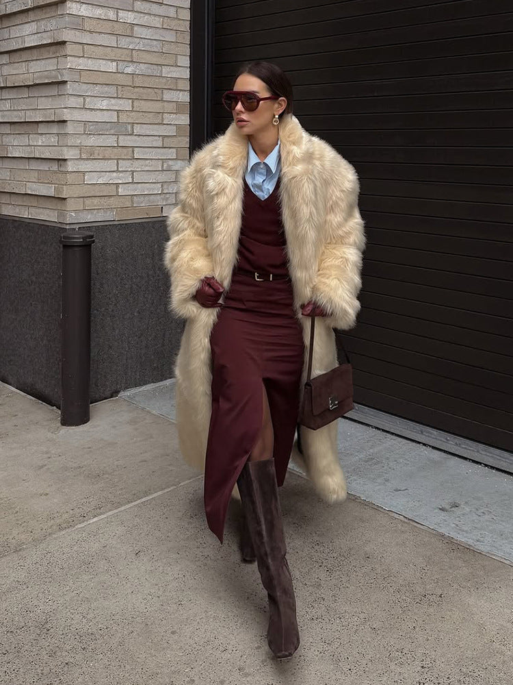 Faux Fur Long Coat