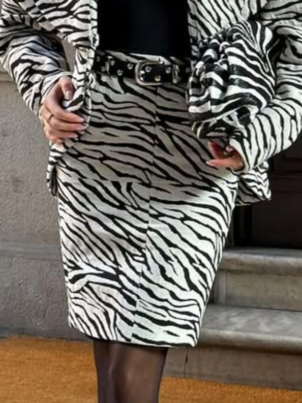 Printed Zebra Pattern Jacket
