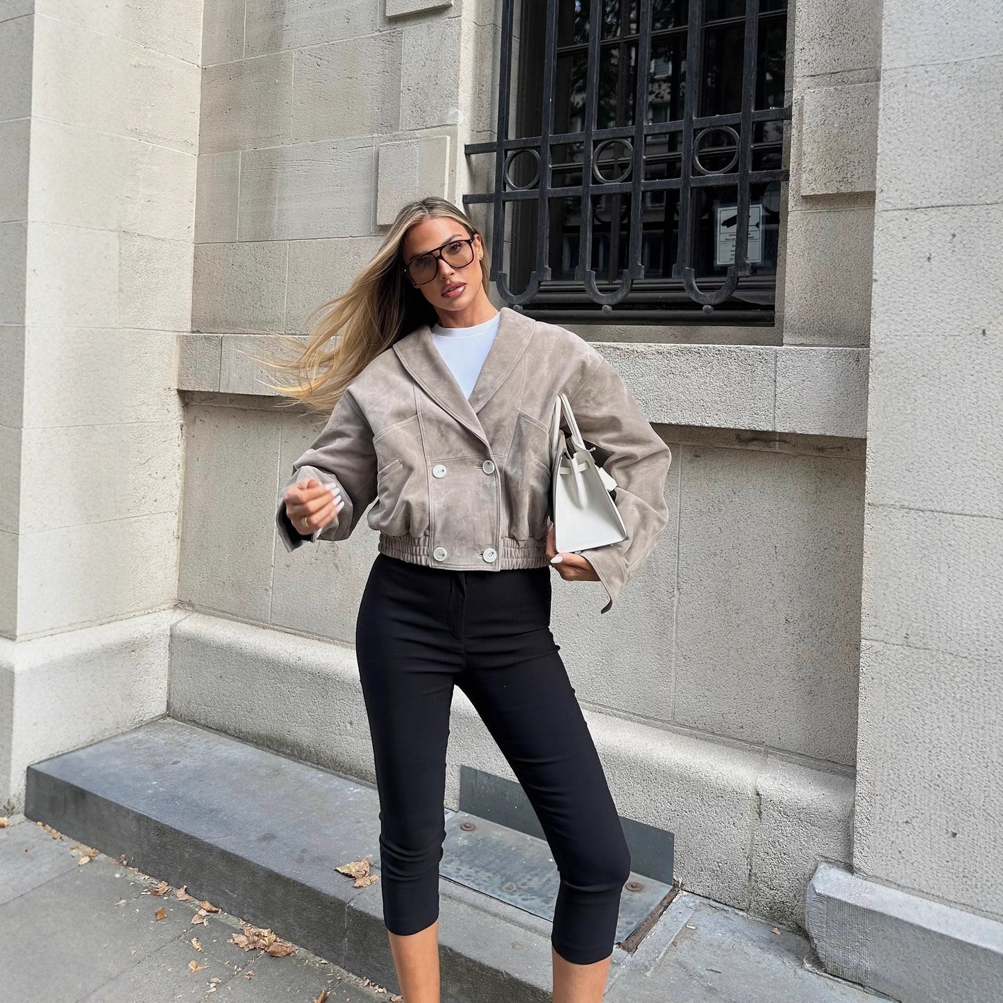 Lapel Suede Short Jacket