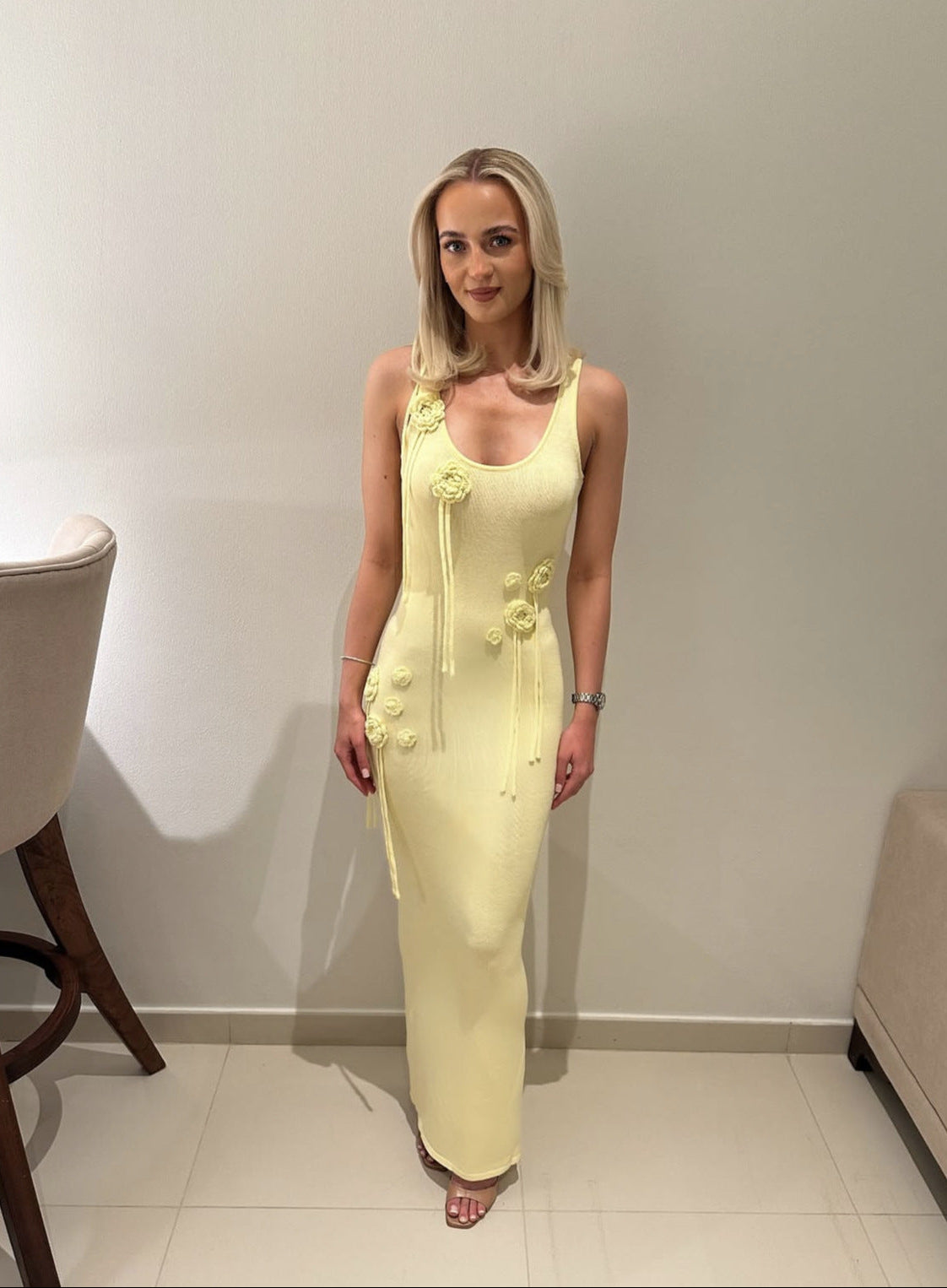 Flower Suspender Long Skirt