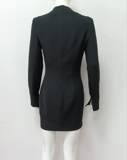 Cut Out Long-Sleeved Hip-Hugging Short Skirt