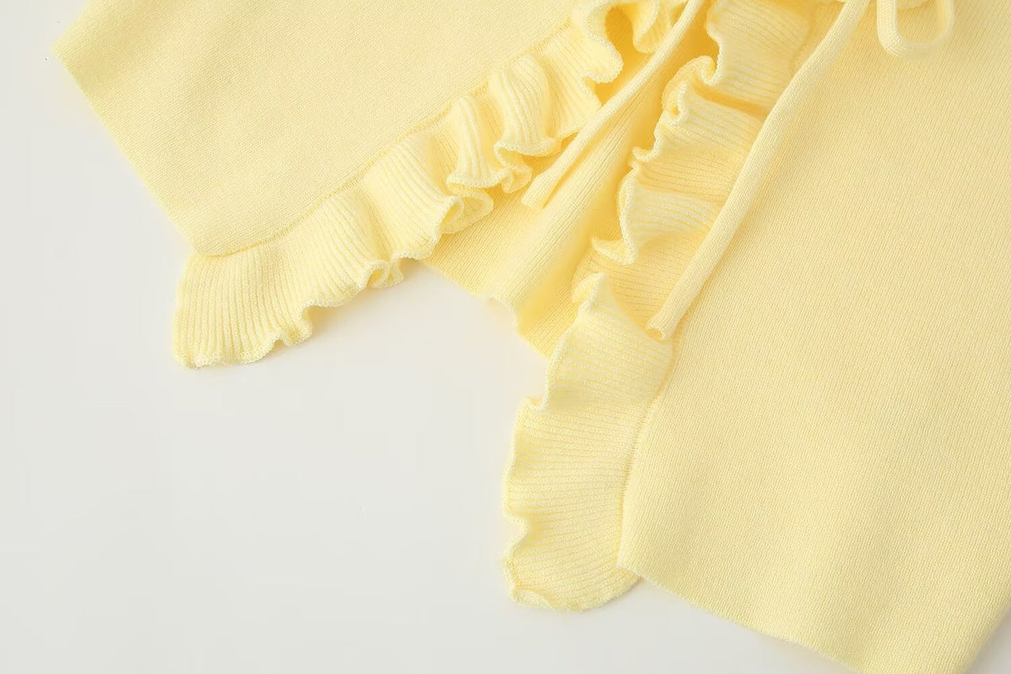 Long-sleeved Tie Knitted Cardigan