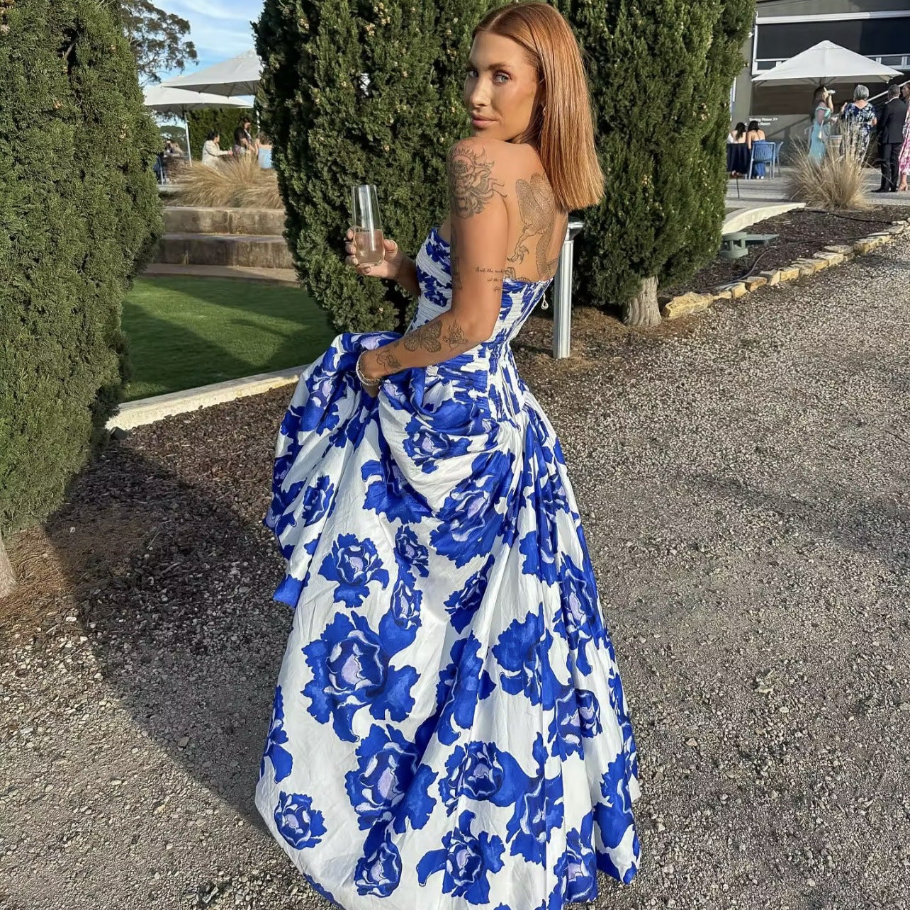 Printed Tube Top Dress