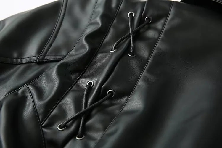 Retro Casual Imitation Leather Jacket