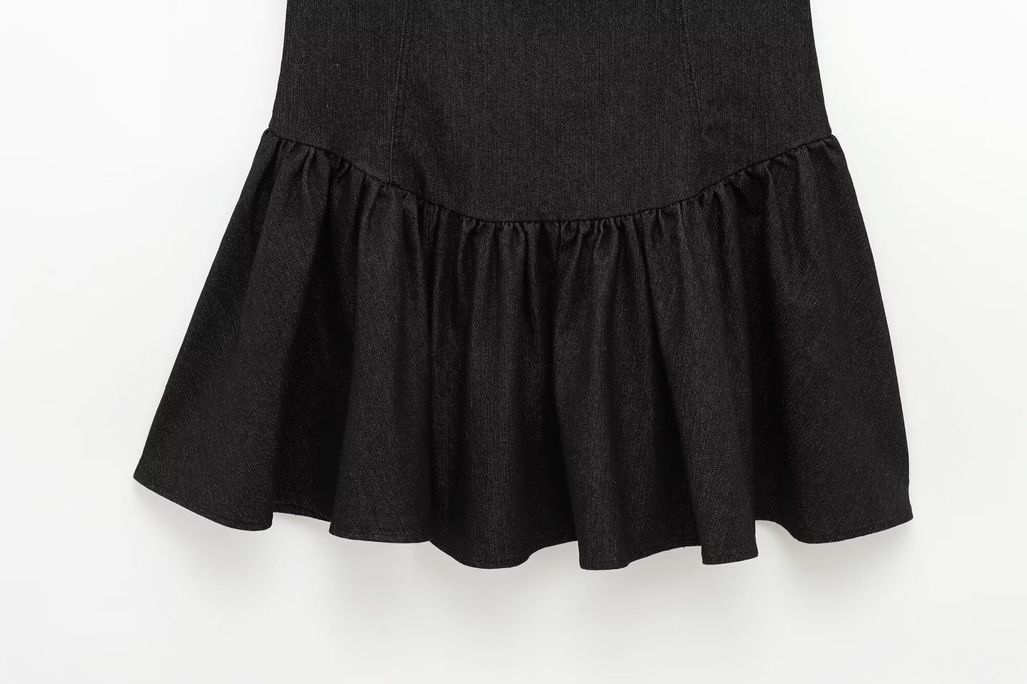 Round Neck Backless Short Denim Dress