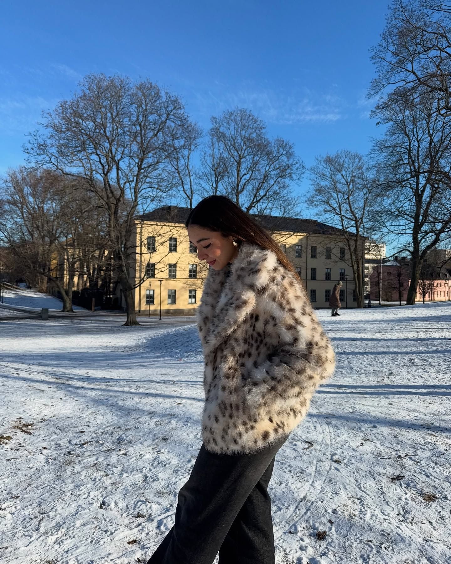 Faux Fur Leopard Print Plush Coat