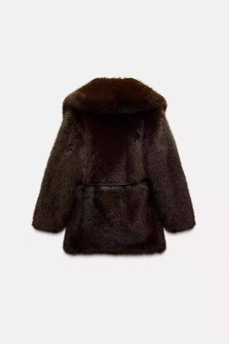 Faux Brown and Coffee Fur Coat