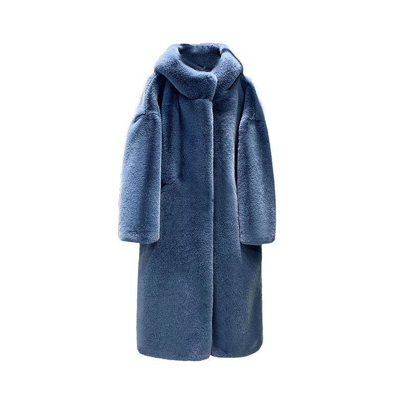 Korean Style Imitation Mink Plush Swing Hat Long Outwear