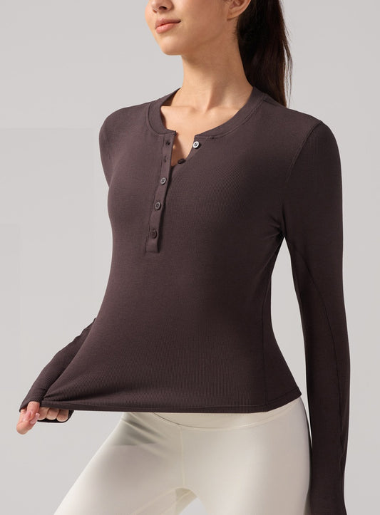 Slim-Fit Quick-Dry Long Sleeve Workout Top