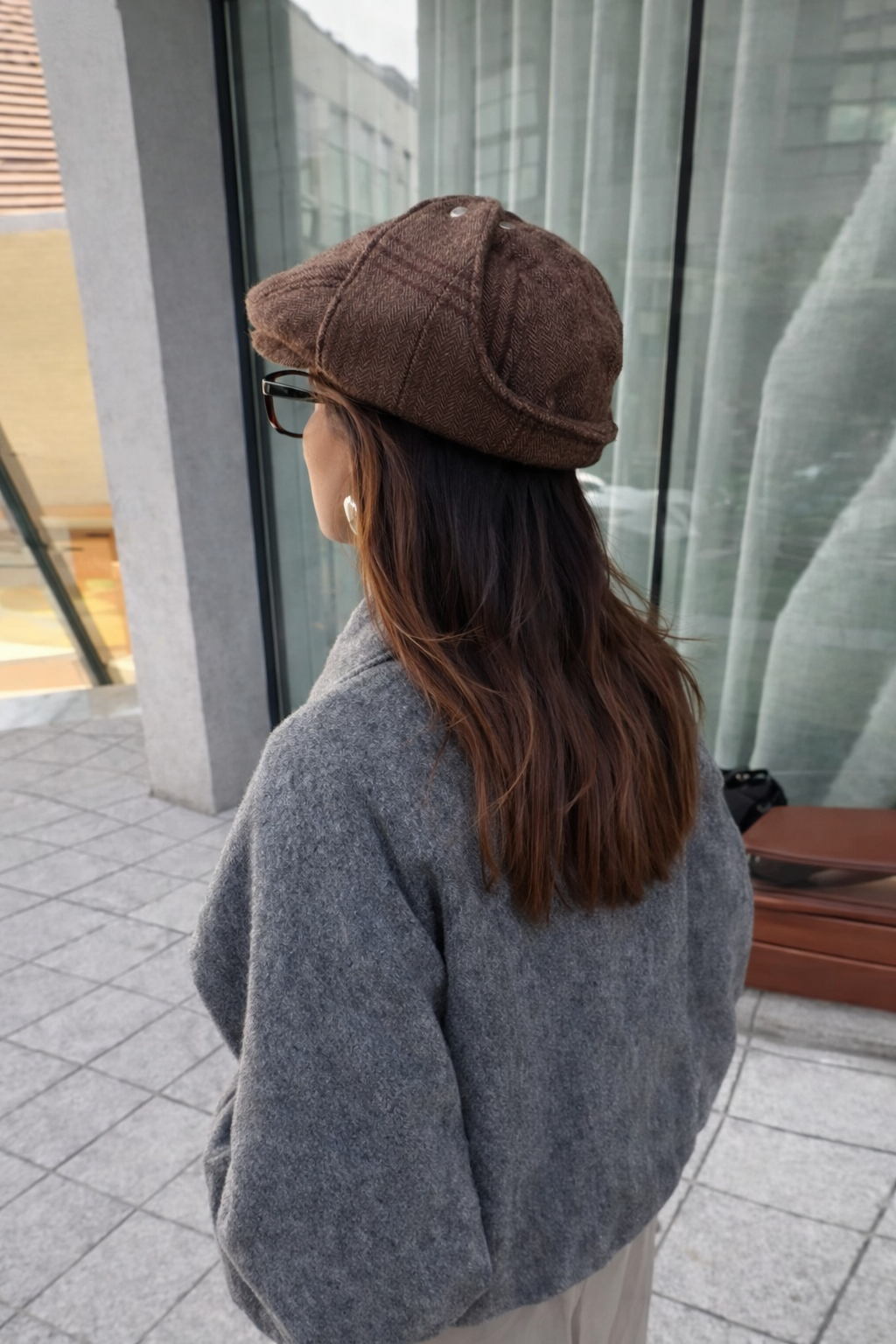 Lapel Woolen Outwear Horn Button Short Jacket