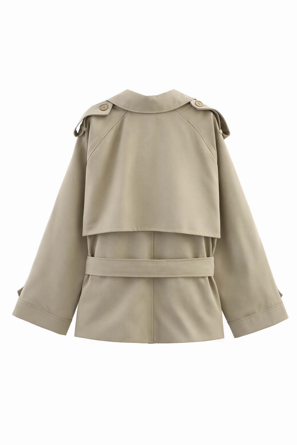 Lapel Tie-Waist Mid-Length Trench Coat