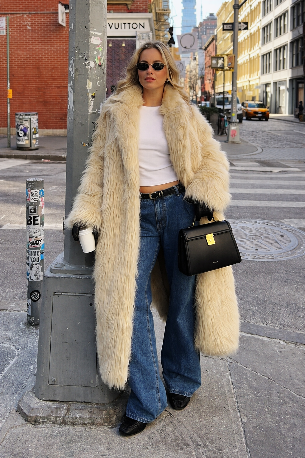 Faux Fur Long Coat