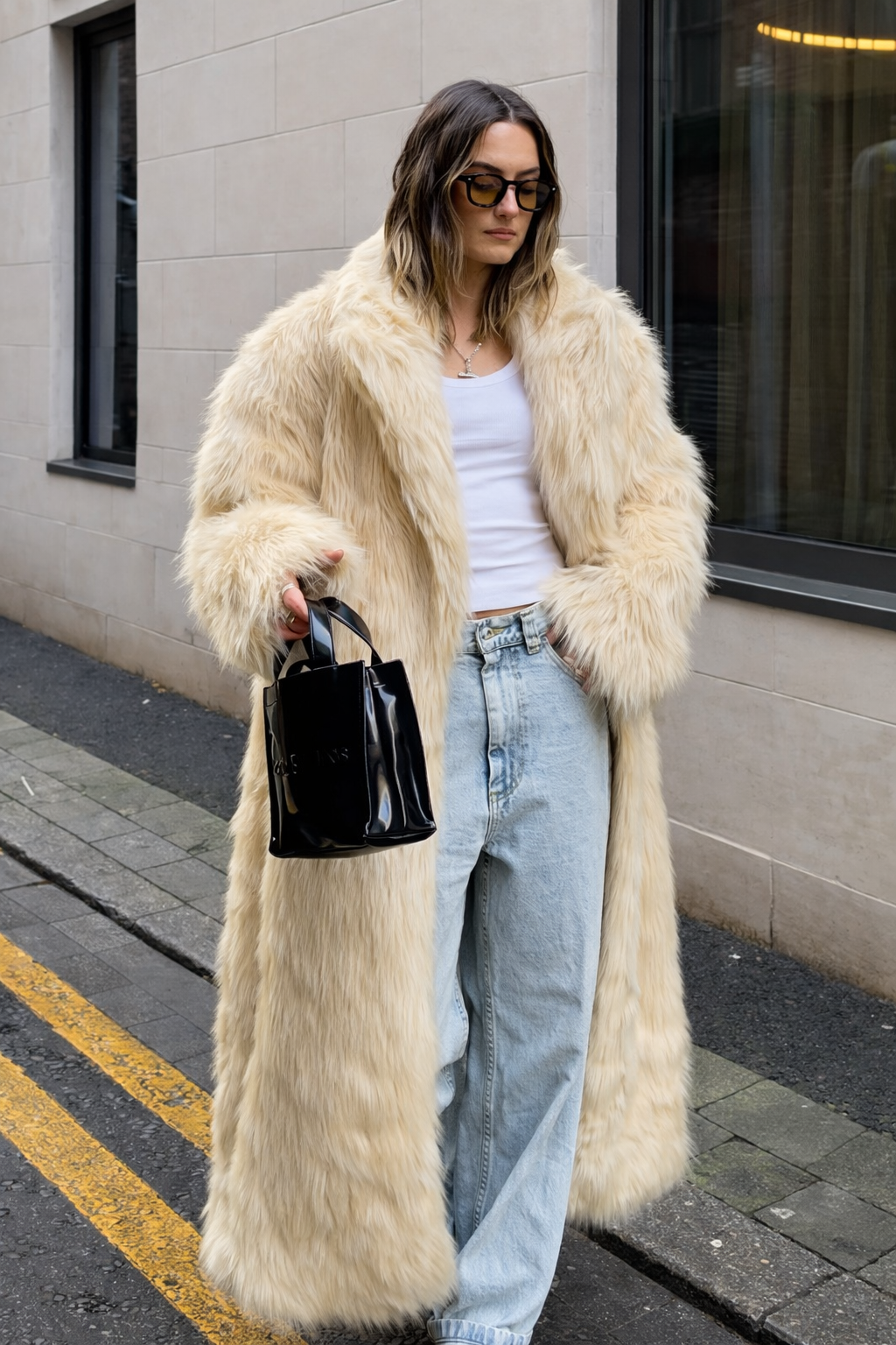 Faux Fur Long Coat