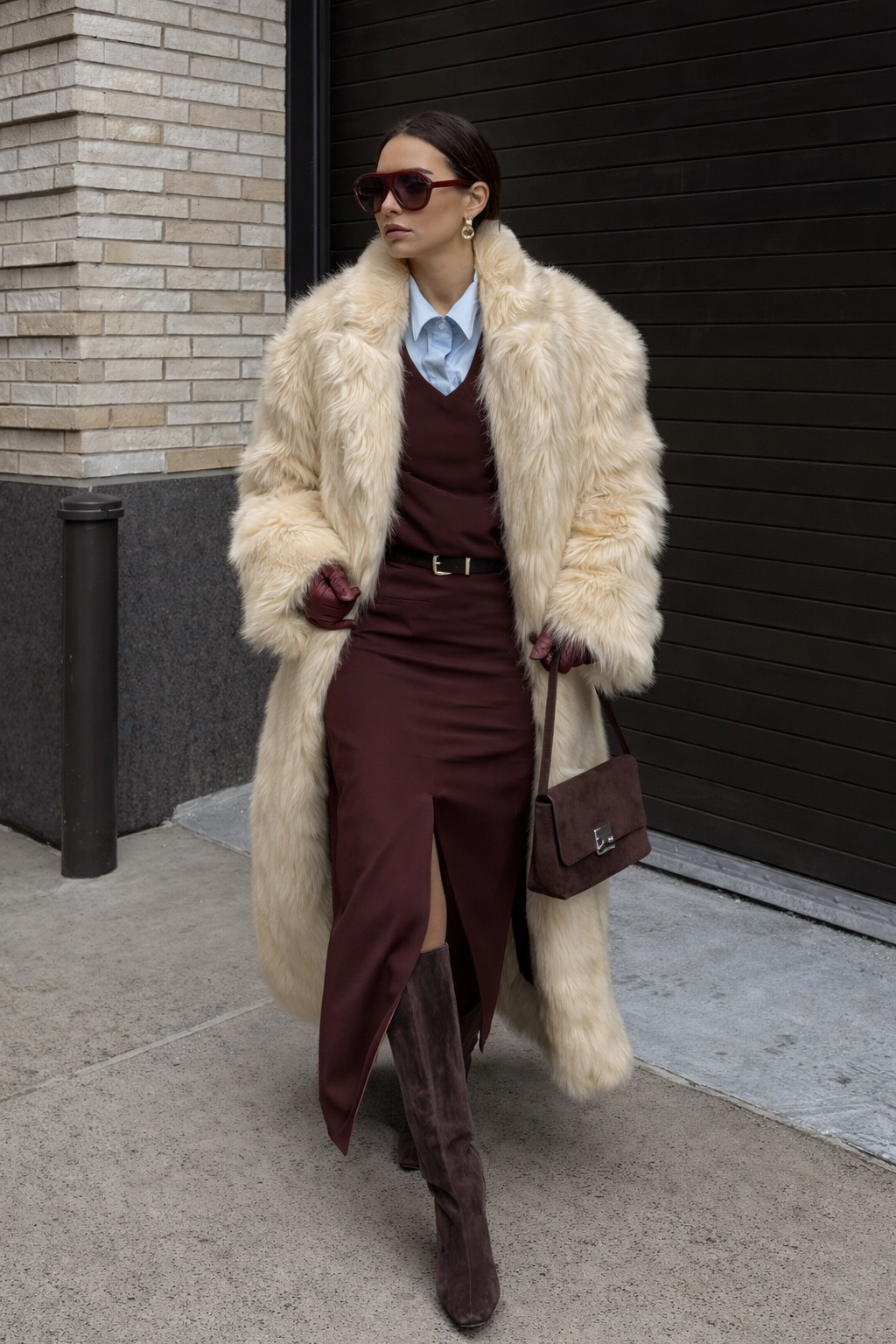 Faux Fur Long Coat