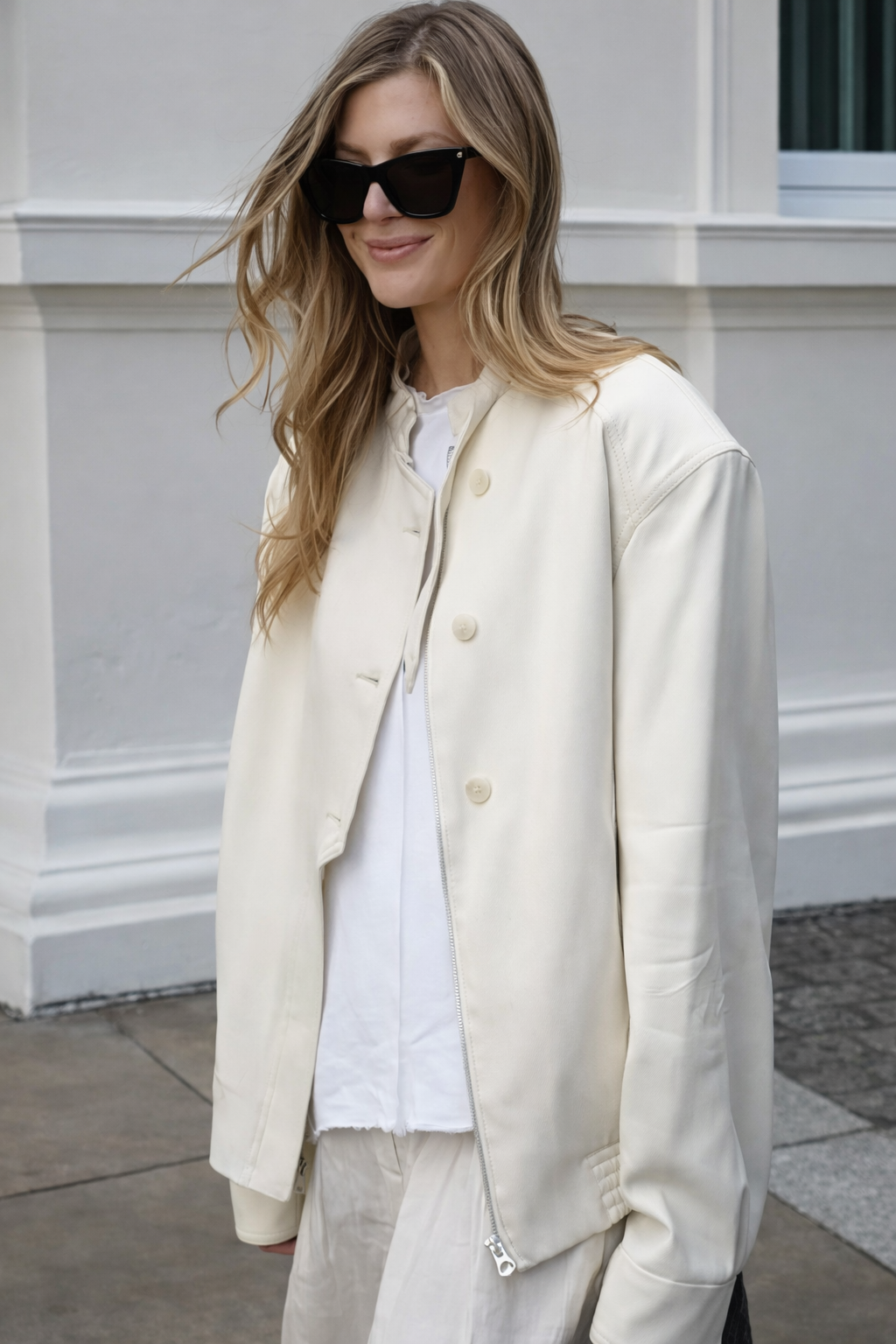 Button Decoration Loose Jacket