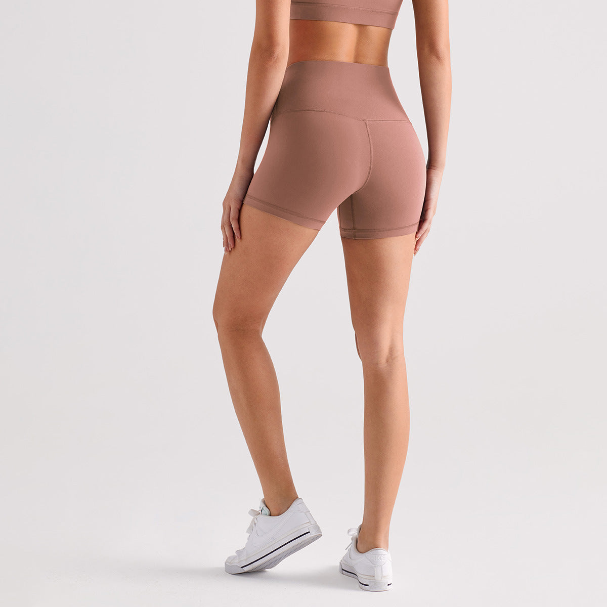 Brushed High-Waist Workout Shorts
