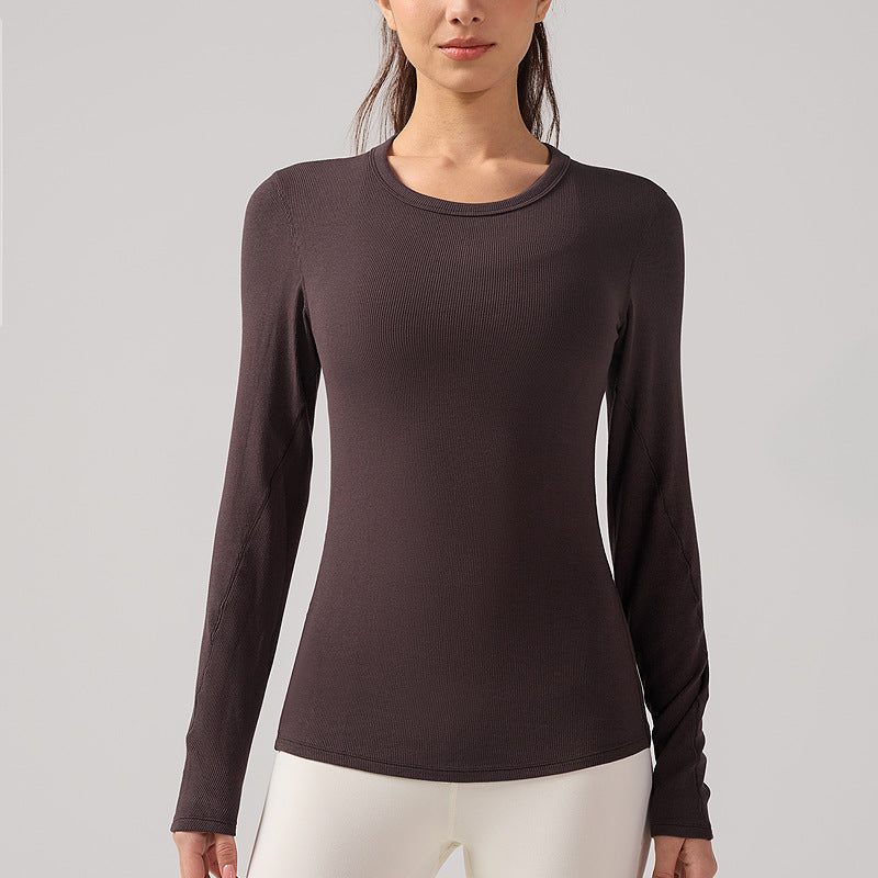 Round Neck Long Sleeve Fitness T-Shirt
