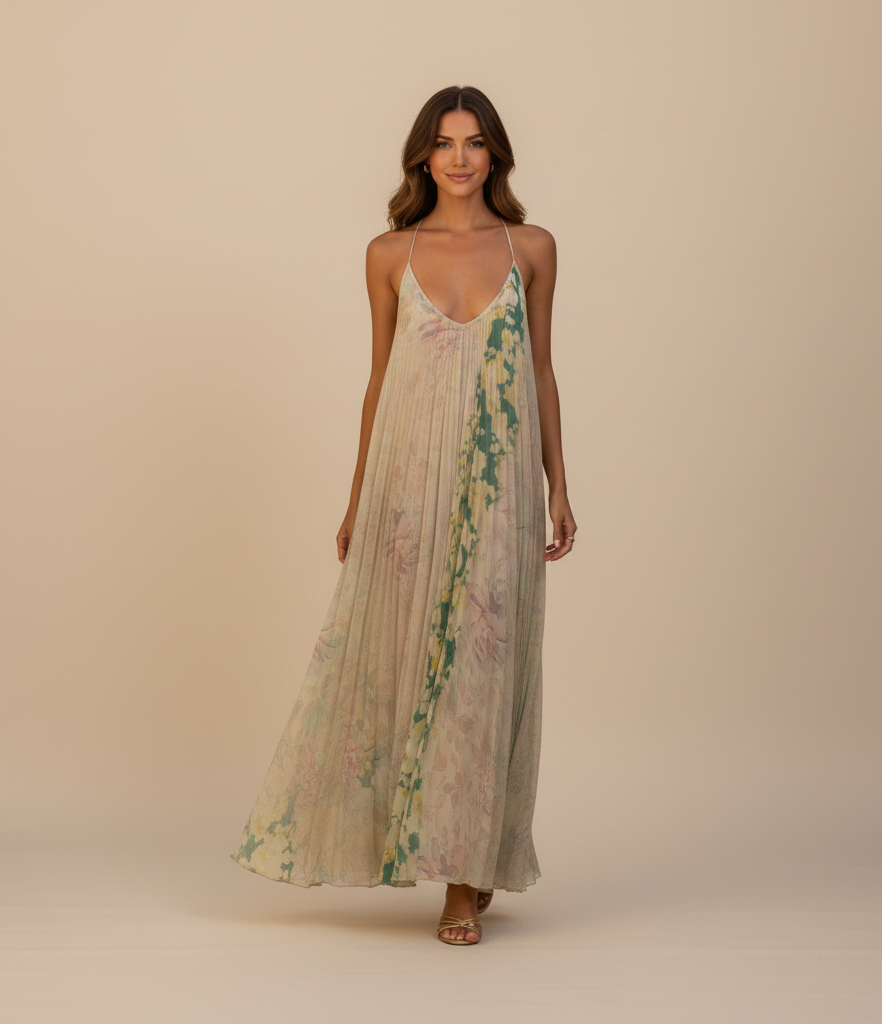 Flower Print Patchwork Dress