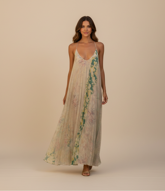 Flower Print Patchwork Dress