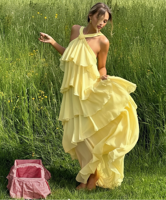 Floral Layered Chiffon Dress