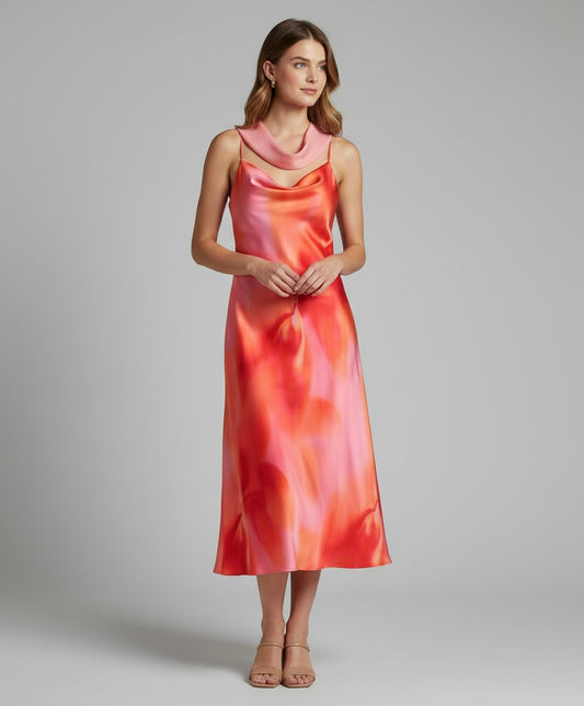 Summer New Printed Long Scarf Dress