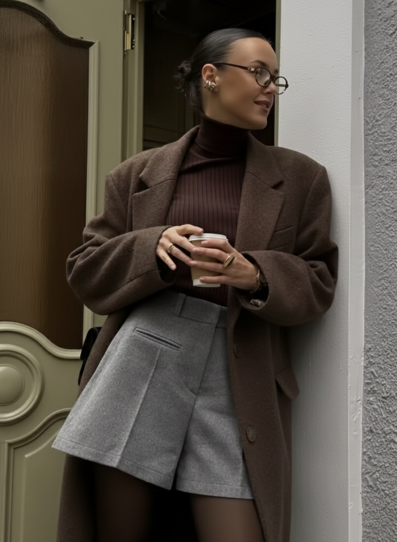 Lapel Long Woolen Coat