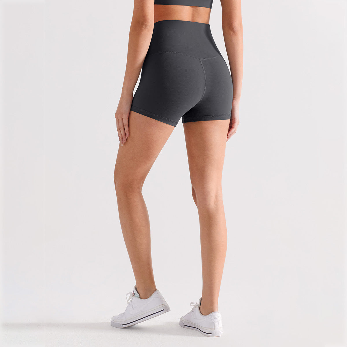 Brushed High-Waist Workout Shorts