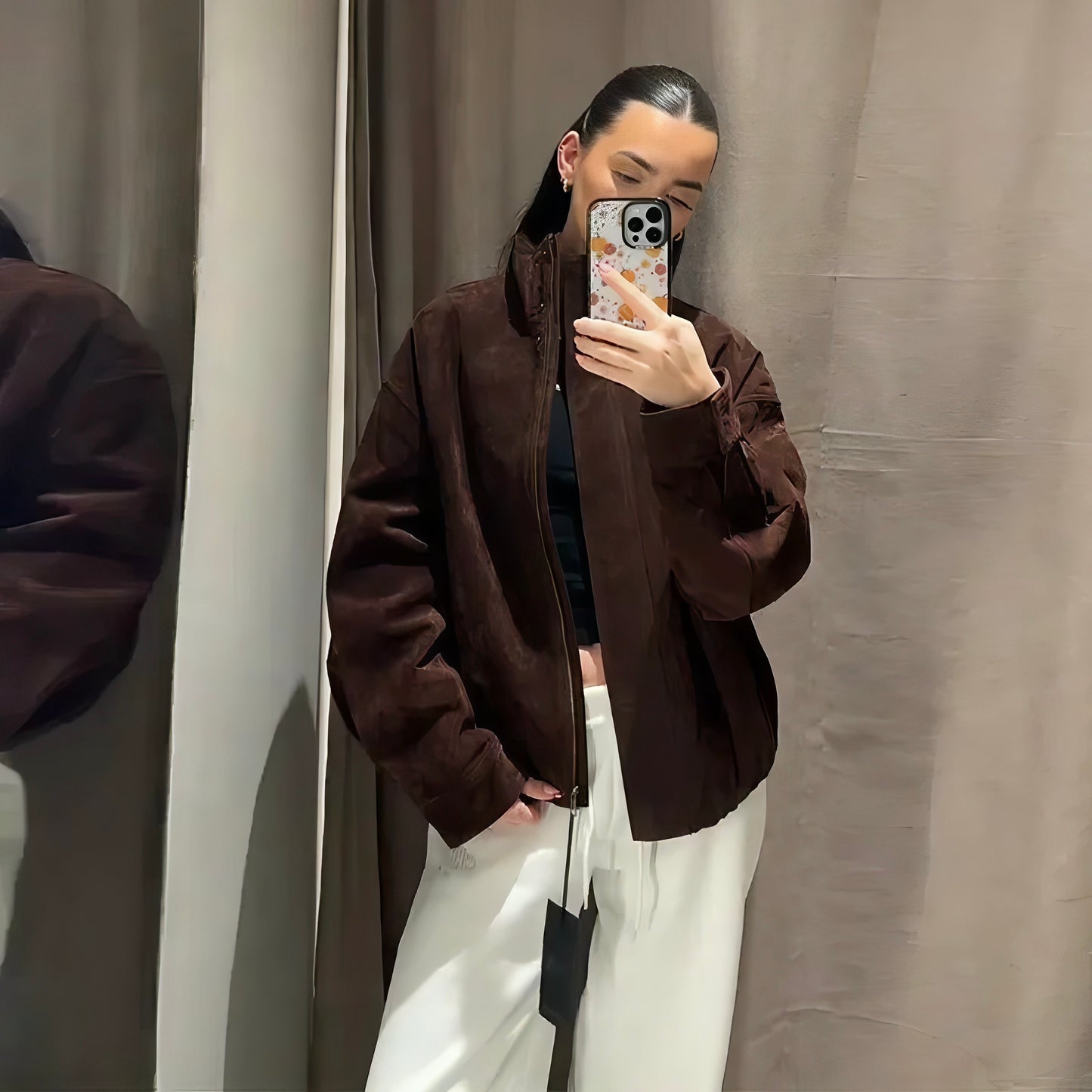 Loose Suede Leather Jacket