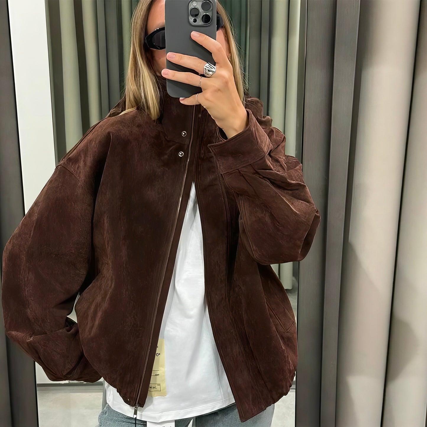 Loose Suede Leather Jacket