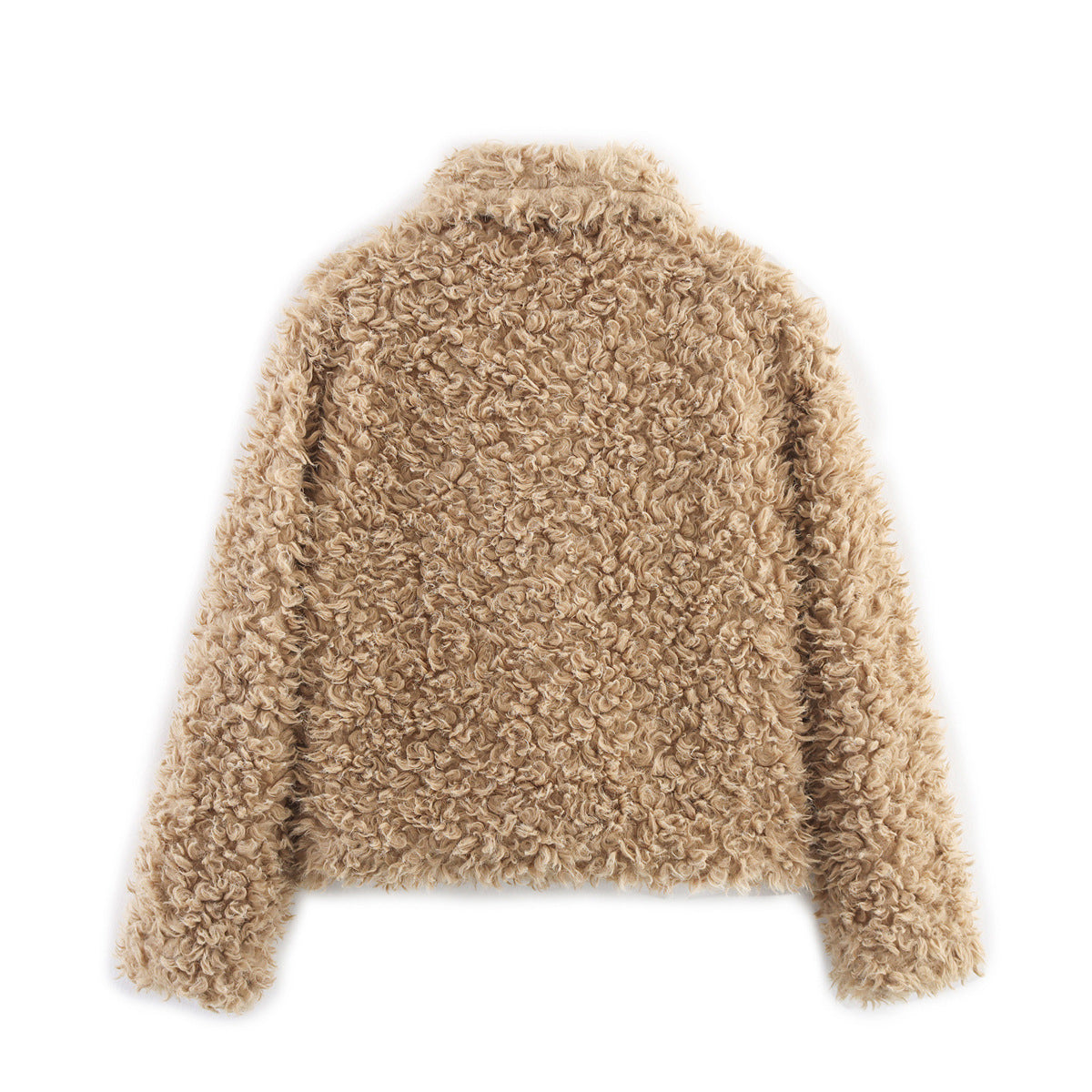 Long Sleeve Single-Breasted Faux Fur Coat