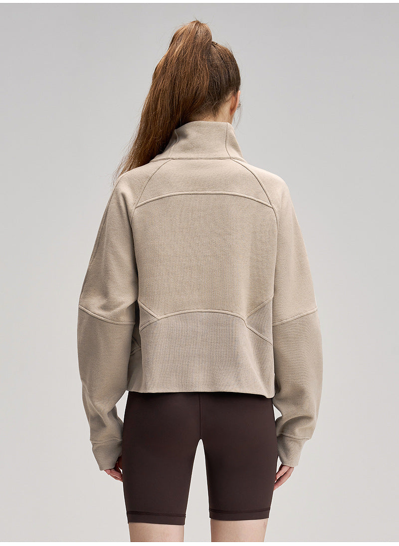 Windproof Women's Sports Jacket – Fleece Lined & Half-Zip