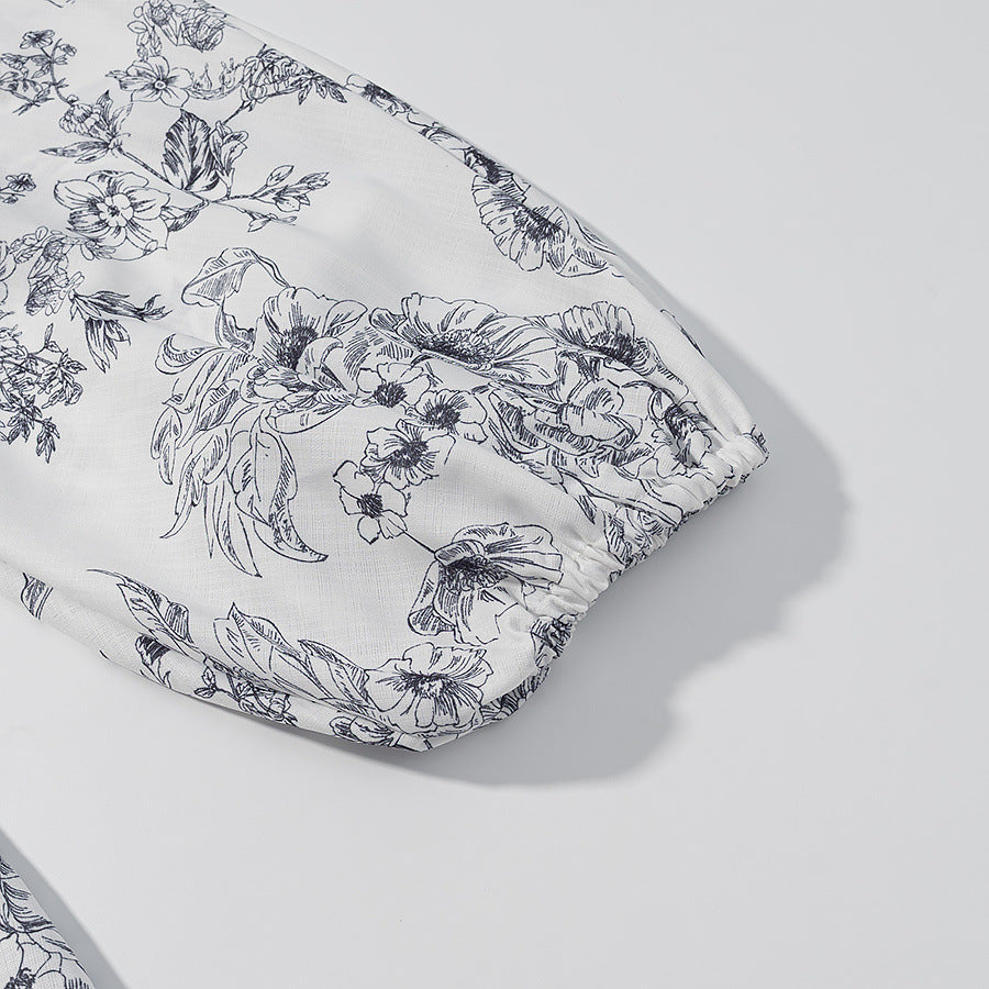 Printed Tie-Waist Cardigan + Printed Shorts Set