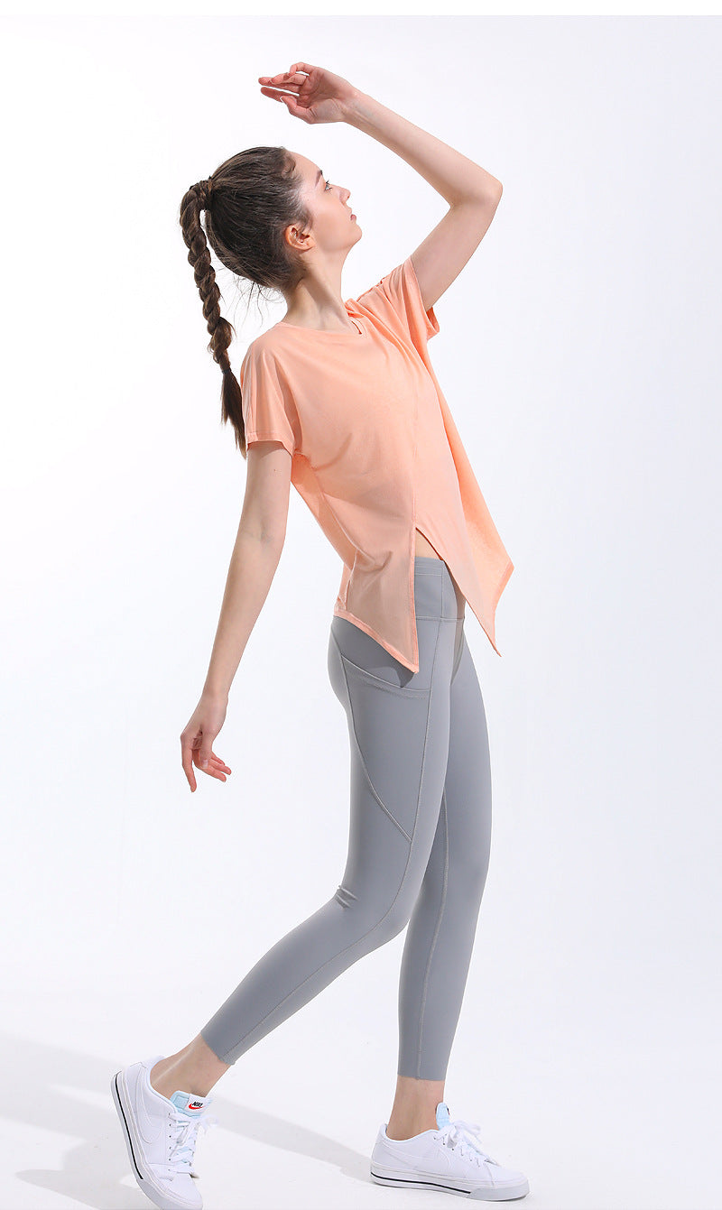 Loose Mesh Breathable Fitness T-Shirt - Sports Cover Top