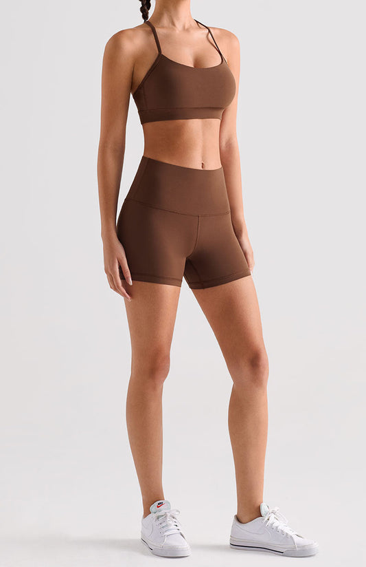 Brushed High-Waist Workout Shorts