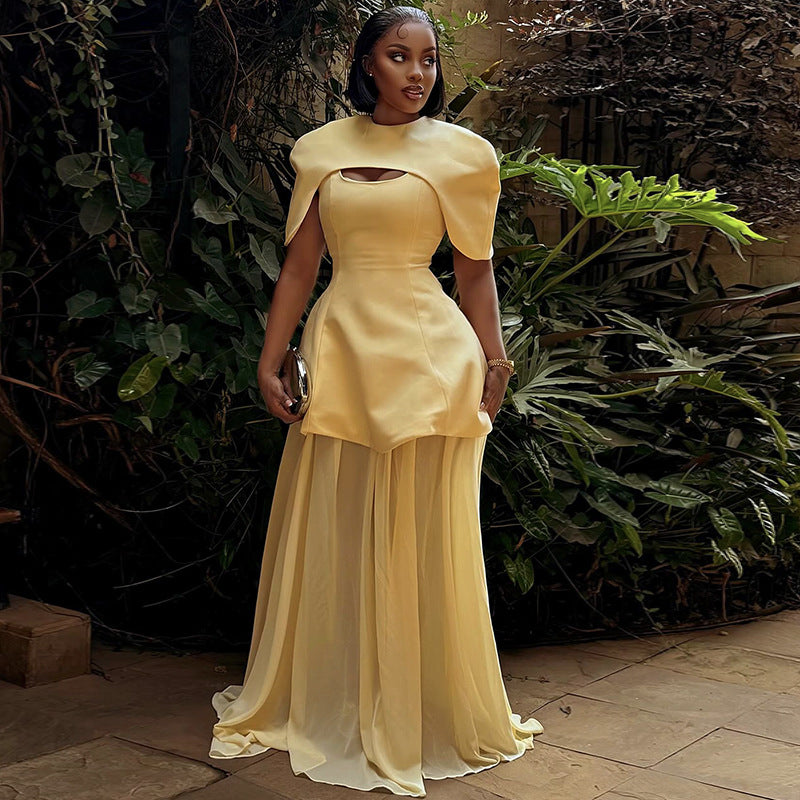 Heiress Style Solid Color Three-Piece Dress Set