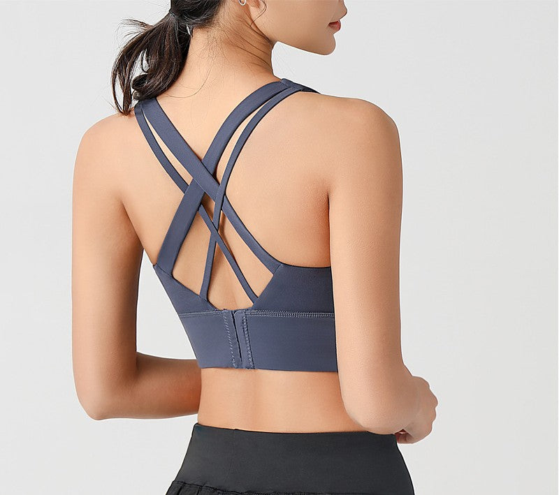Women’s Sports Bra – Running, Yoga, Fitness Tank Top with Back Closure
