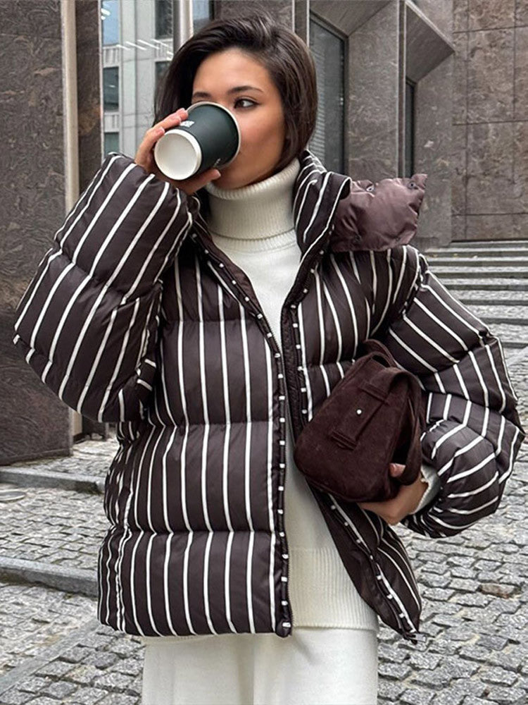 Detachable Hood Stand-Up Collar Jacket