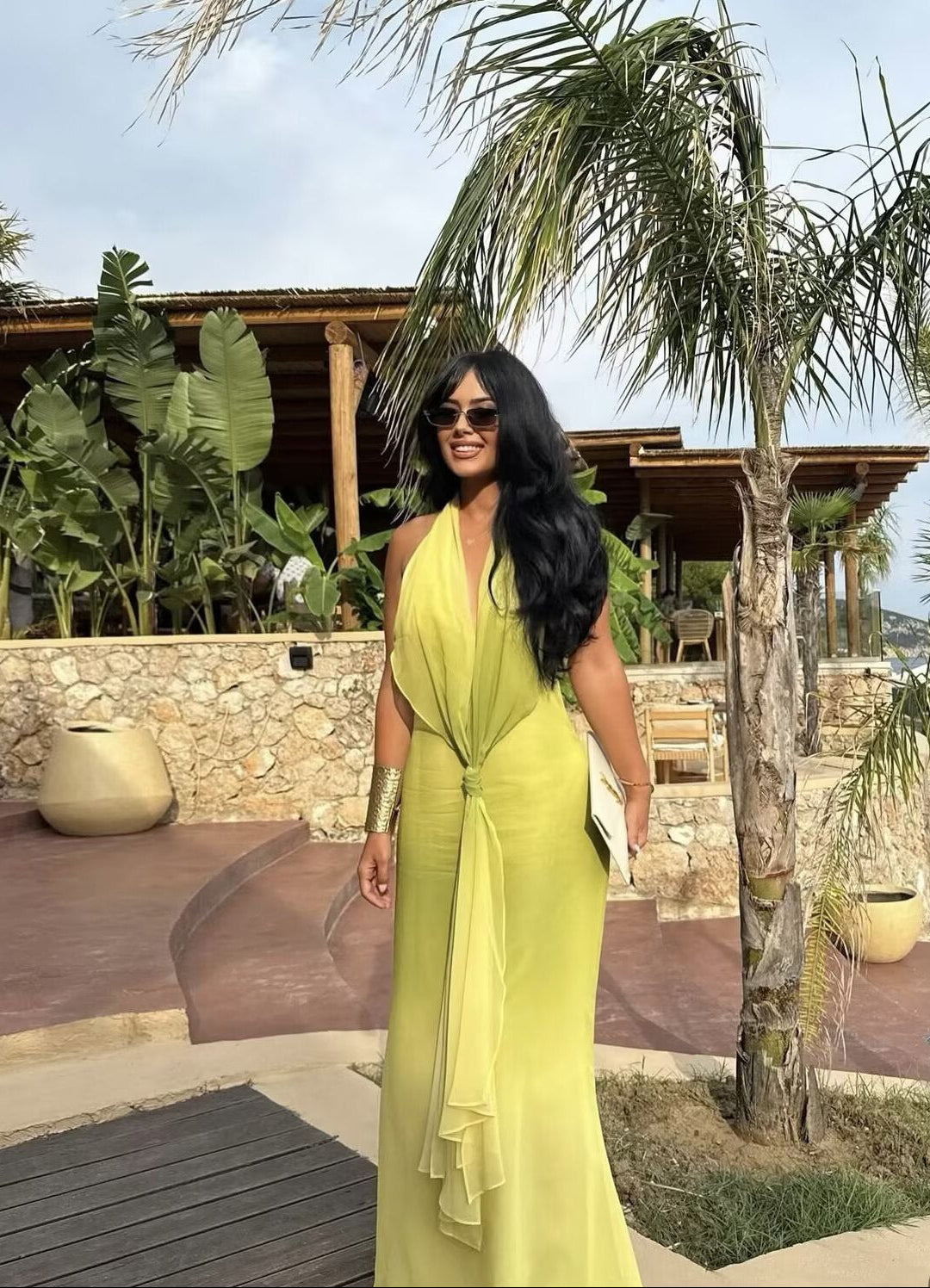 Knotted Halter Neck Dress