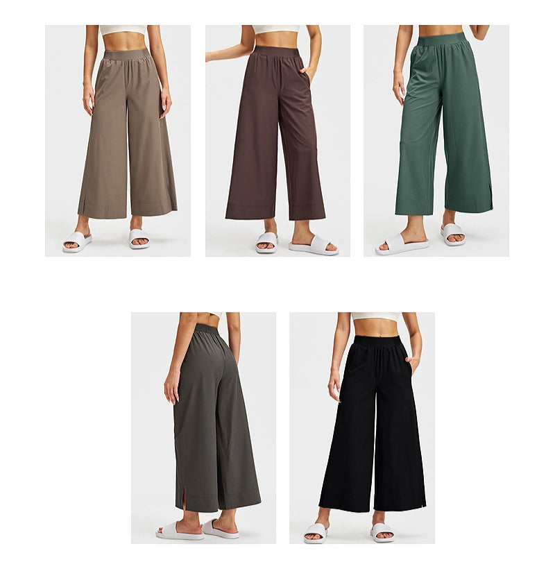 Straight-Leg Fitness Pants — Casual, Loose-Fit, Slimming