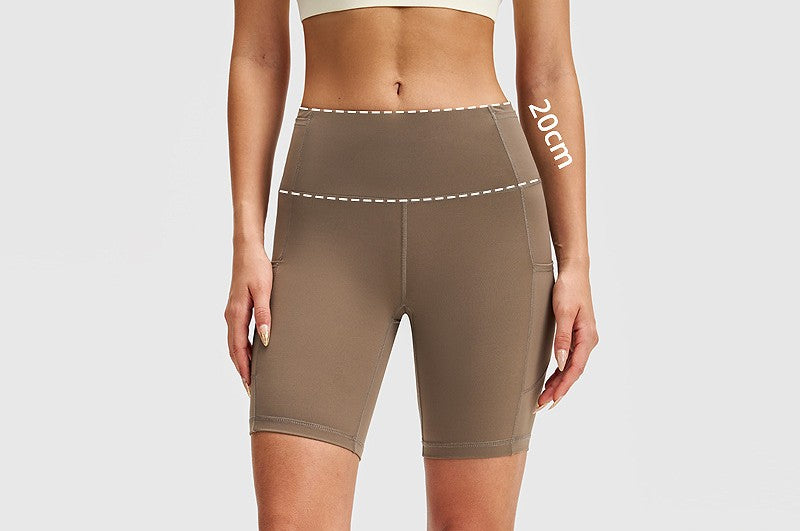 Premium High-Rise Fitness Shorts with Pocket