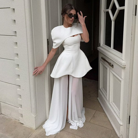 Heiress Style Solid Color Three-Piece Dress Set