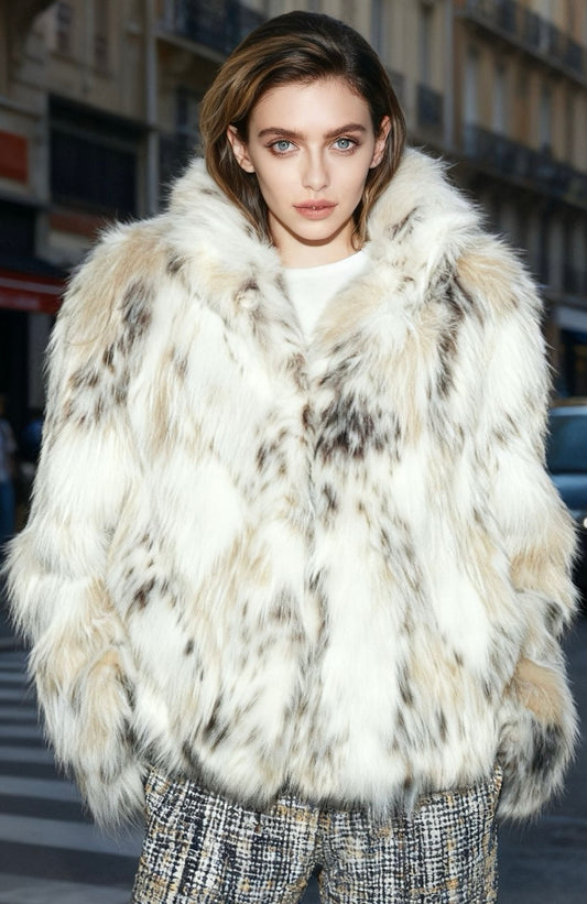 Versatile Warm Faux Fur Effect Coat
