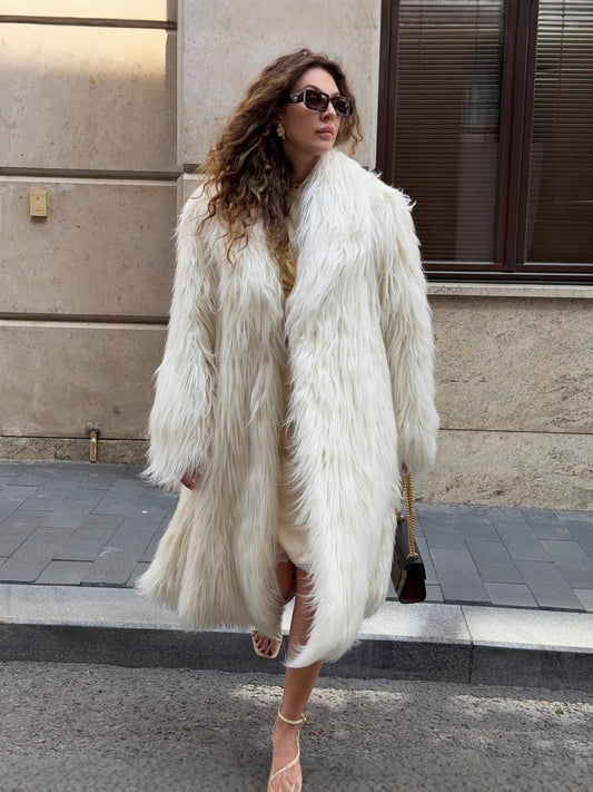 White Faux Fur Coat