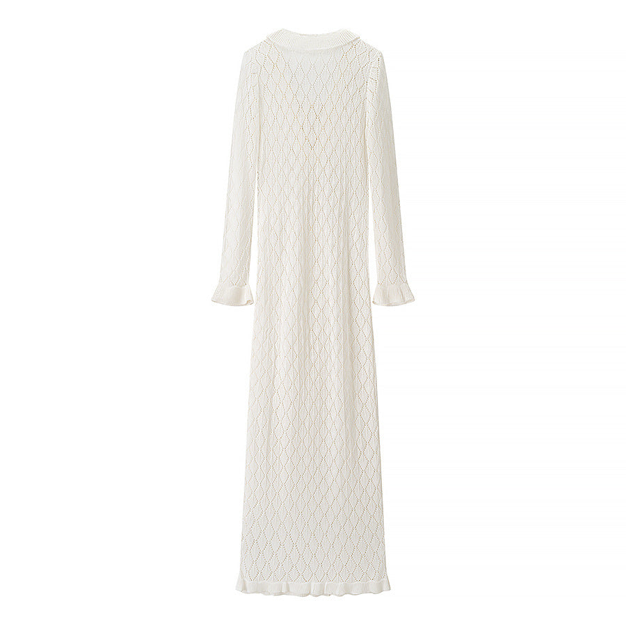 Lace Semi-Transparent Long-Sleeved Dress