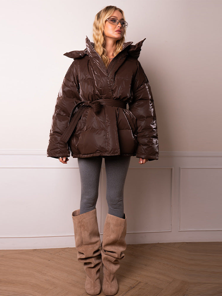 Reflective Lace-Up Hooded Jacket