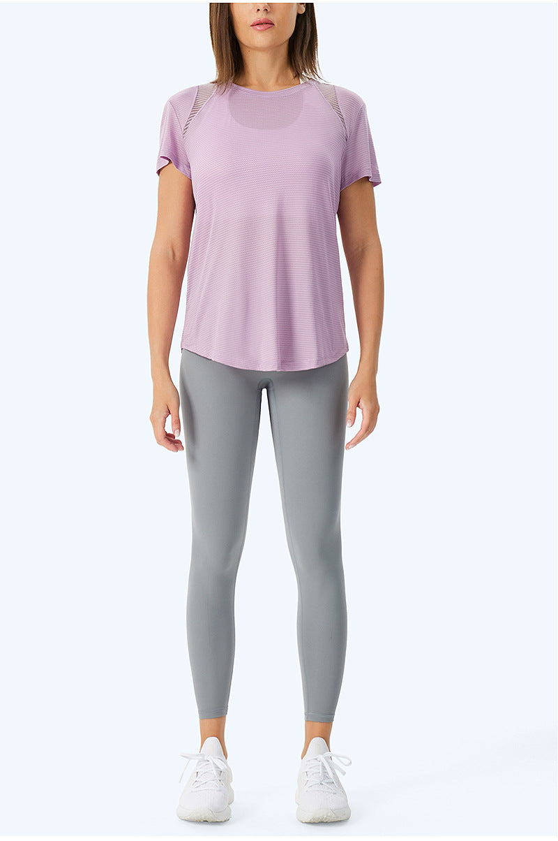 Loose & Quick-Drying Mesh Short-Sleeved Sports T-Shirt for Women