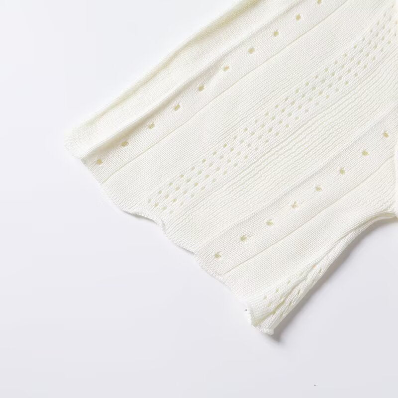 Short Sleeve Button-down Slim Knit Dress