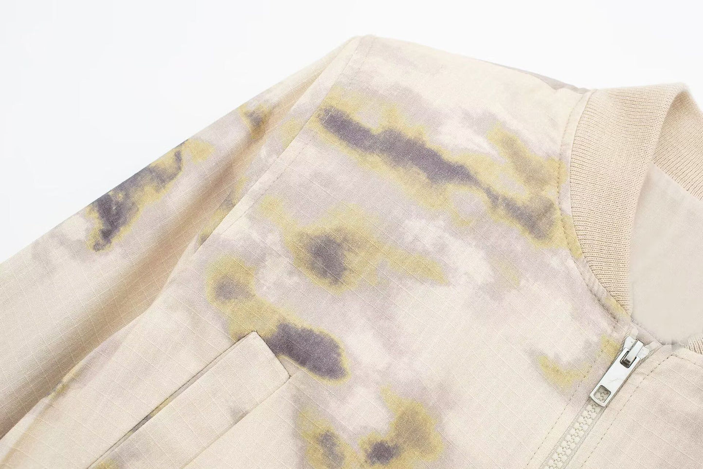 Printed Bomber Jacket Workwear Mini Skirt Set