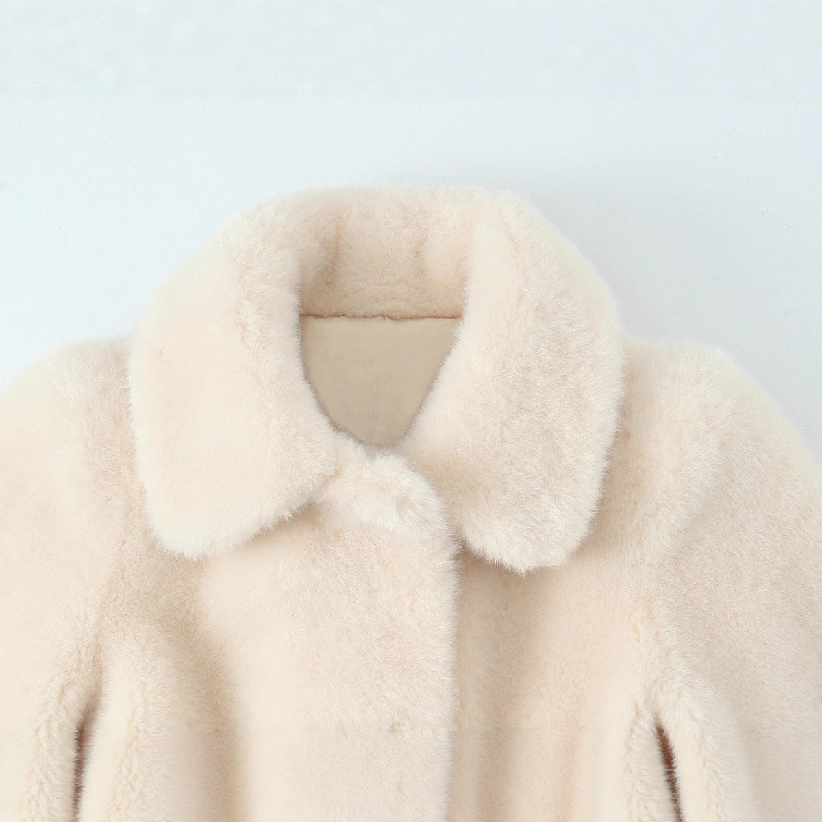Lapel Faux Fur Waist-Slim Tie Jacket