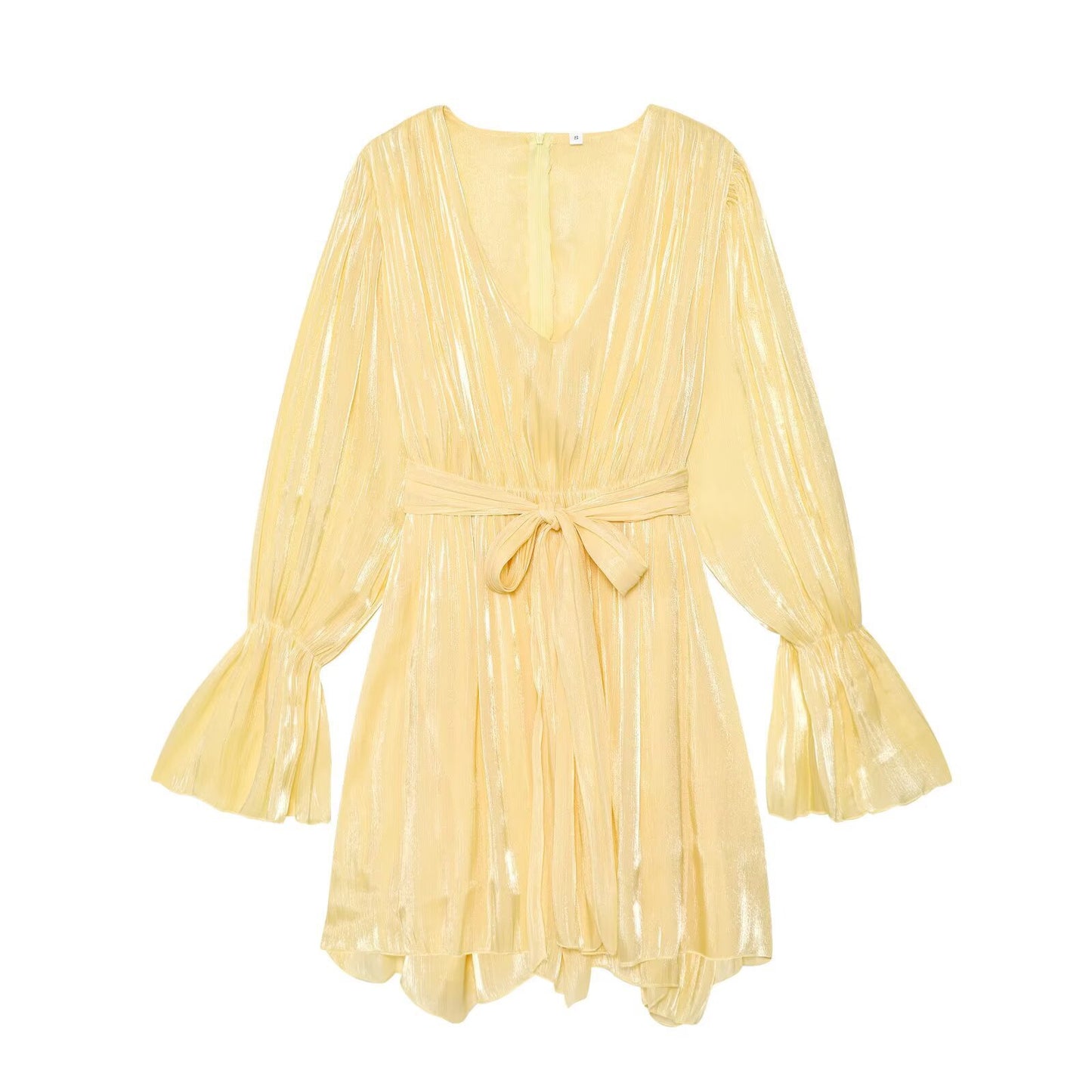 Multi-Color Lace-Up Glossy Dress